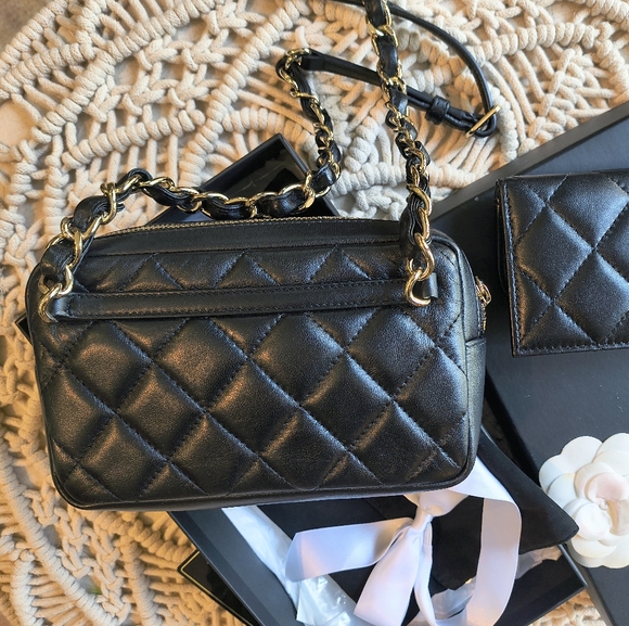 HP💘 CHANEL 💯 CC Waist Belt Bag With Pouch Wallet In Lambskin - Picture 6 of 16